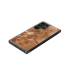 caramel brown marble back phone cover | glass case for samsung galaxy s24 ultra