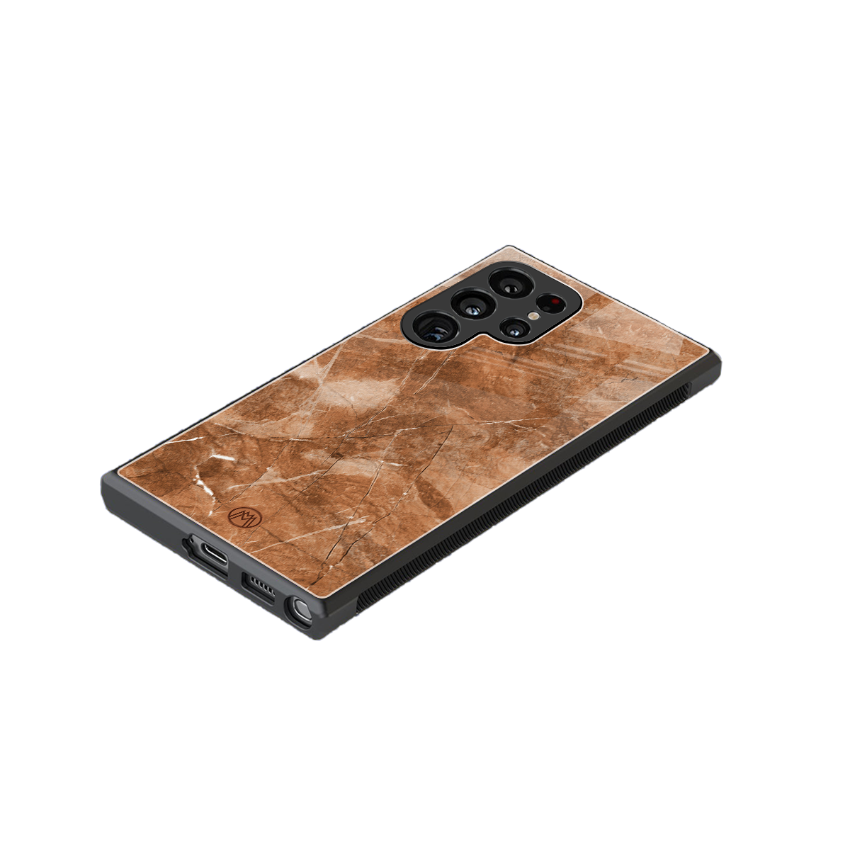 caramel brown marble back phone cover | glass case for samsung galaxy s24 ultra