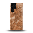 caramel brown marble back phone cover | glass case for samsung galaxy s25 ultra