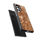 caramel brown marble back phone cover | glass case for samsung galaxy s25 ultra