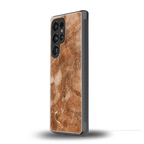 caramel brown marble back phone cover | glass case for samsung galaxy s25 ultra