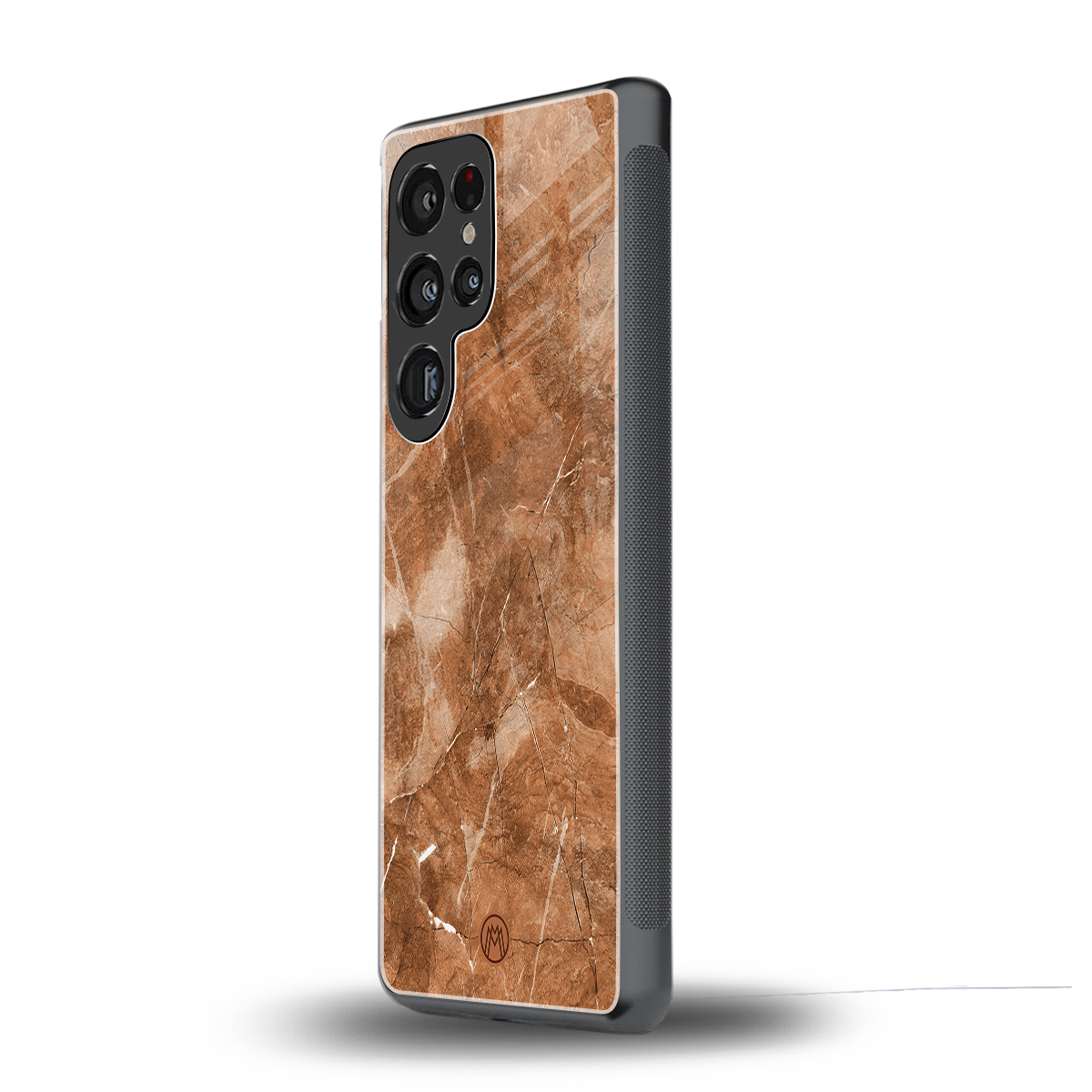 caramel brown marble back phone cover | glass case for samsung galaxy s25 ultra