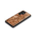 caramel brown marble back phone cover | glass case for samsung galaxy s25 ultra