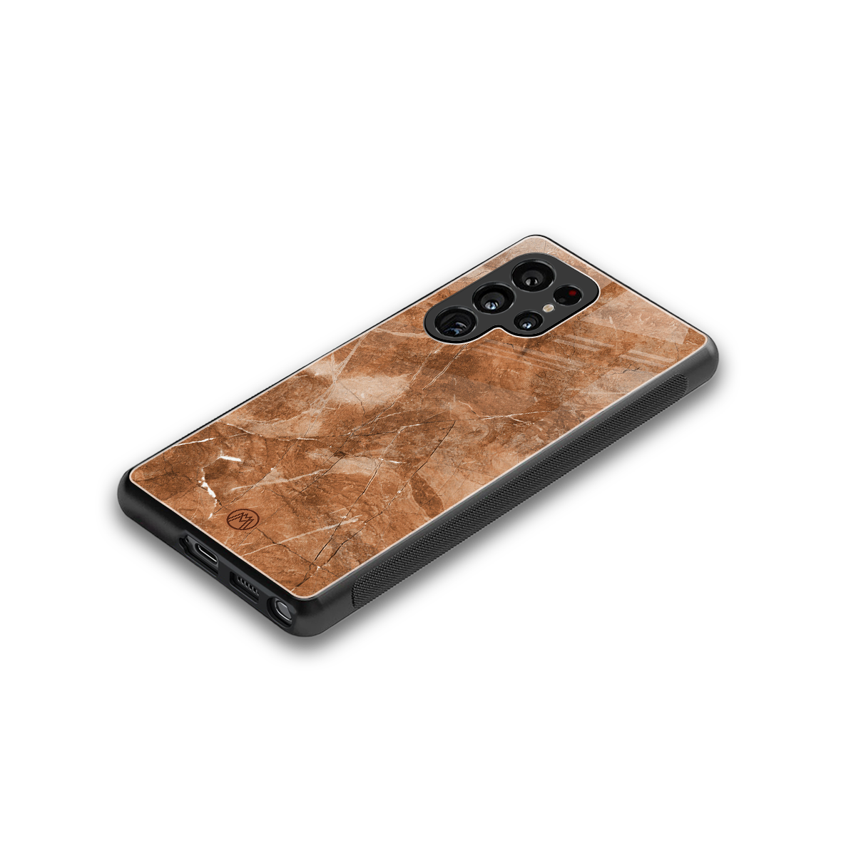 caramel brown marble back phone cover | glass case for samsung galaxy s25 ultra