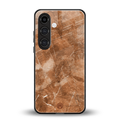 caramel brown marble back phone cover | glass case for samsung galaxy s25 plus