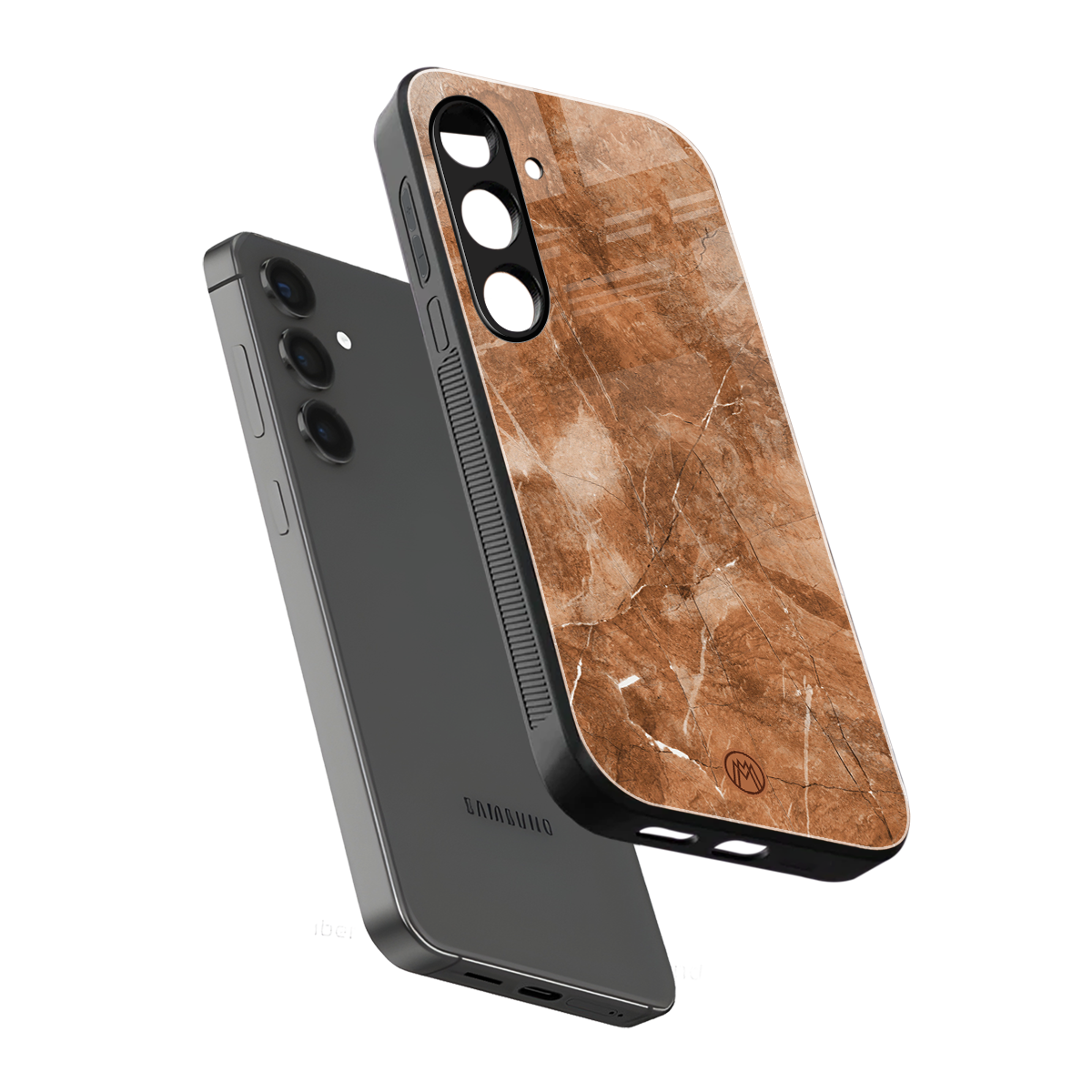 caramel brown marble back phone cover | glass case for samsung galaxy s24 plus