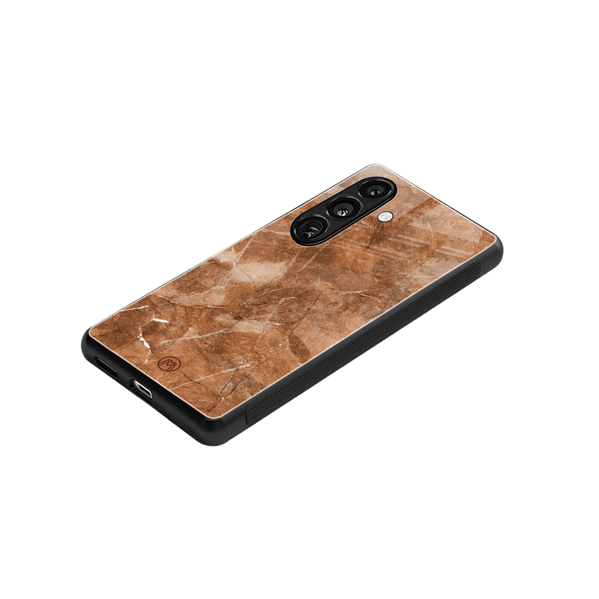 caramel brown marble back phone cover | glass case for samsung galaxy s24 fe