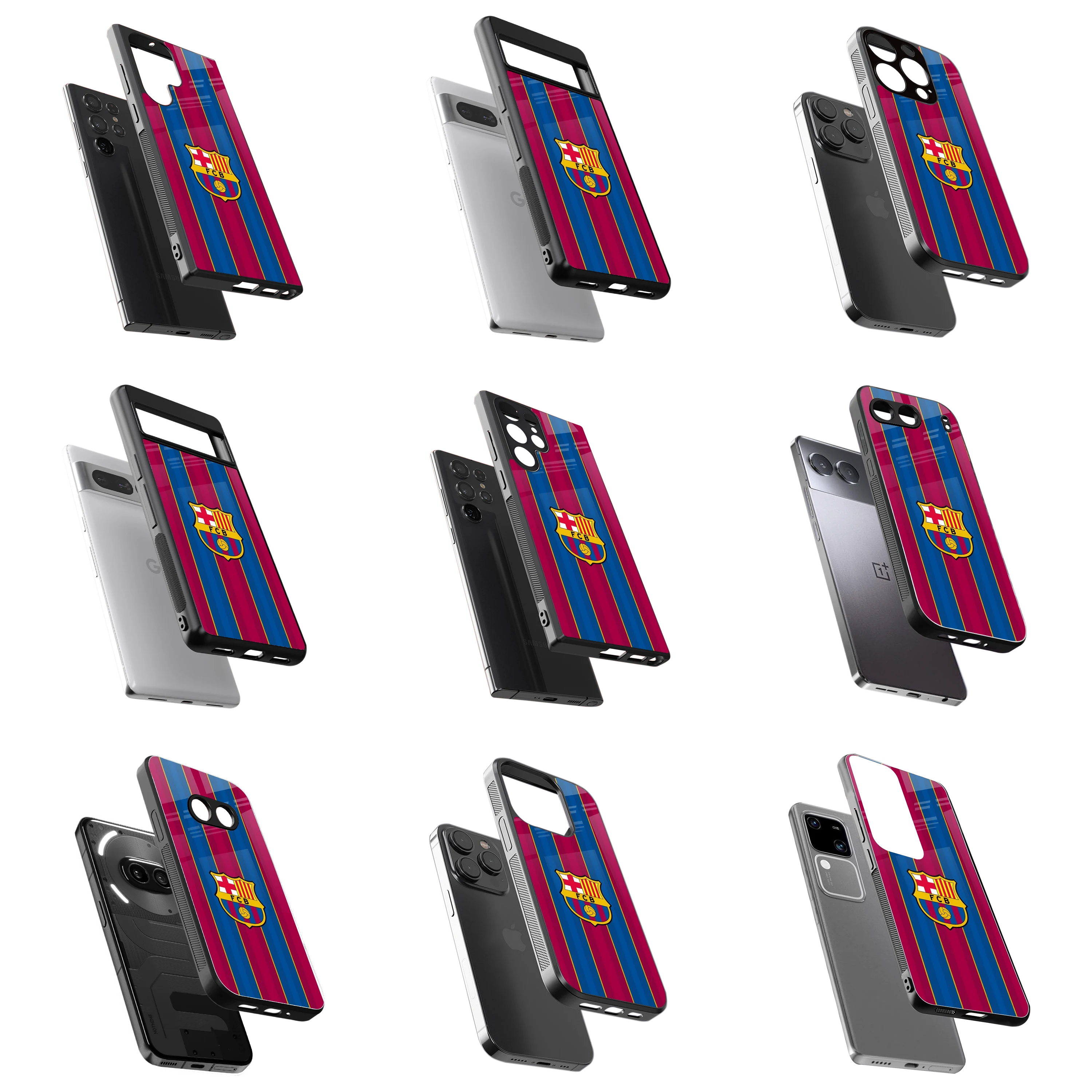 Durable Glass Back Mobile Case for iPhone, Samsung, OnePlus, Google Pixel, Redmi, Vivo, Oppo