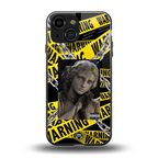 caution back phone cover | glass case for iphone 13 mini
