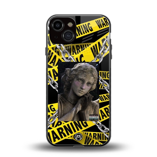 caution back phone cover | glass case for iphone 13