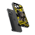 caution back phone cover | glass case for iphone 15 pro max