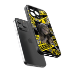 caution back phone cover | glass case for iphone 16 pro