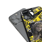 caution back phone cover | glass case for iphone 16