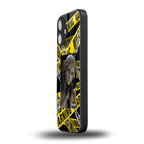 caution back phone cover | glass case for iphone 16