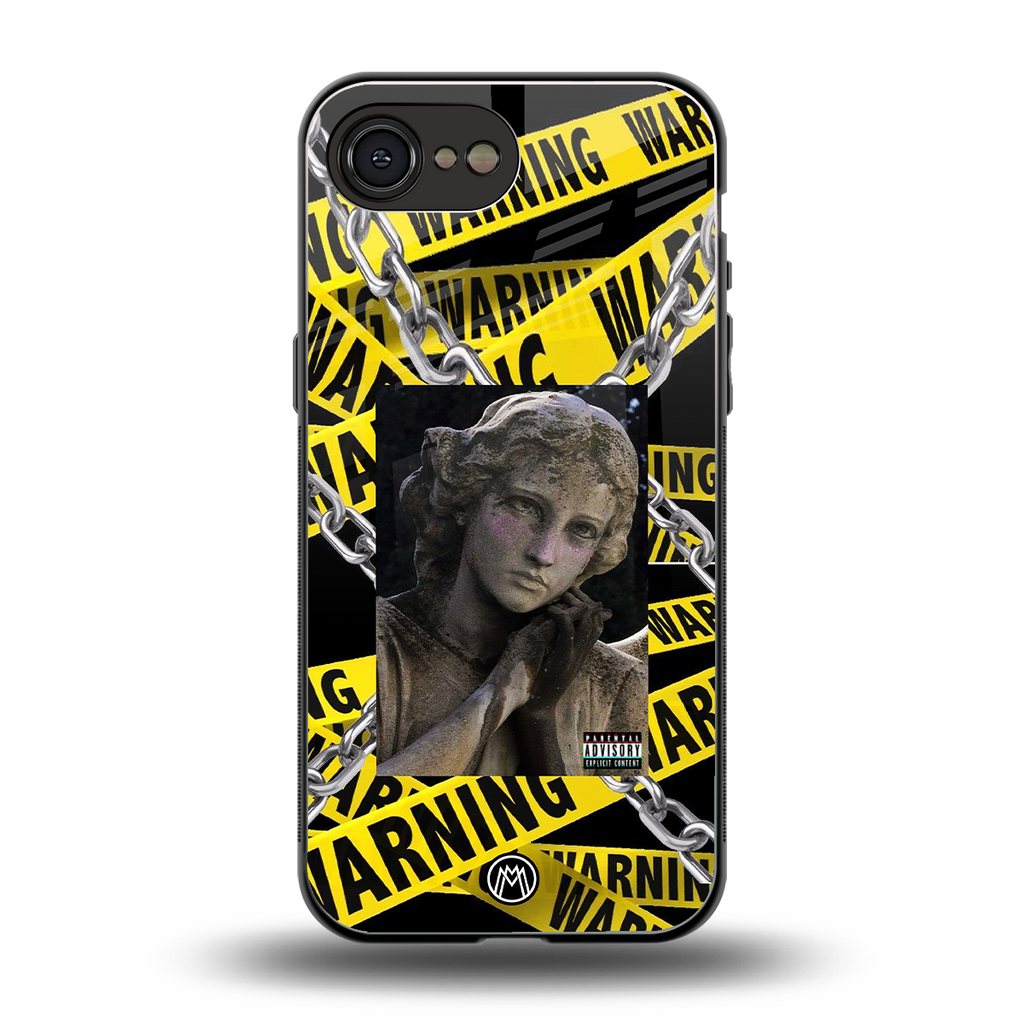 caution back phone cover | glass case for iphone 16e