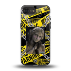 caution back phone cover | glass case for iphone 16e