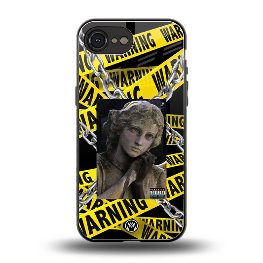 caution back phone cover | glass case for iphone 16e