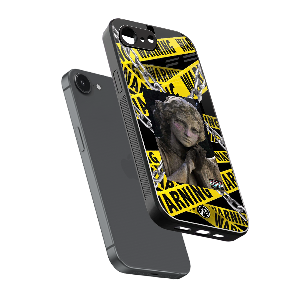 caution back phone cover | glass case for iphone 16e