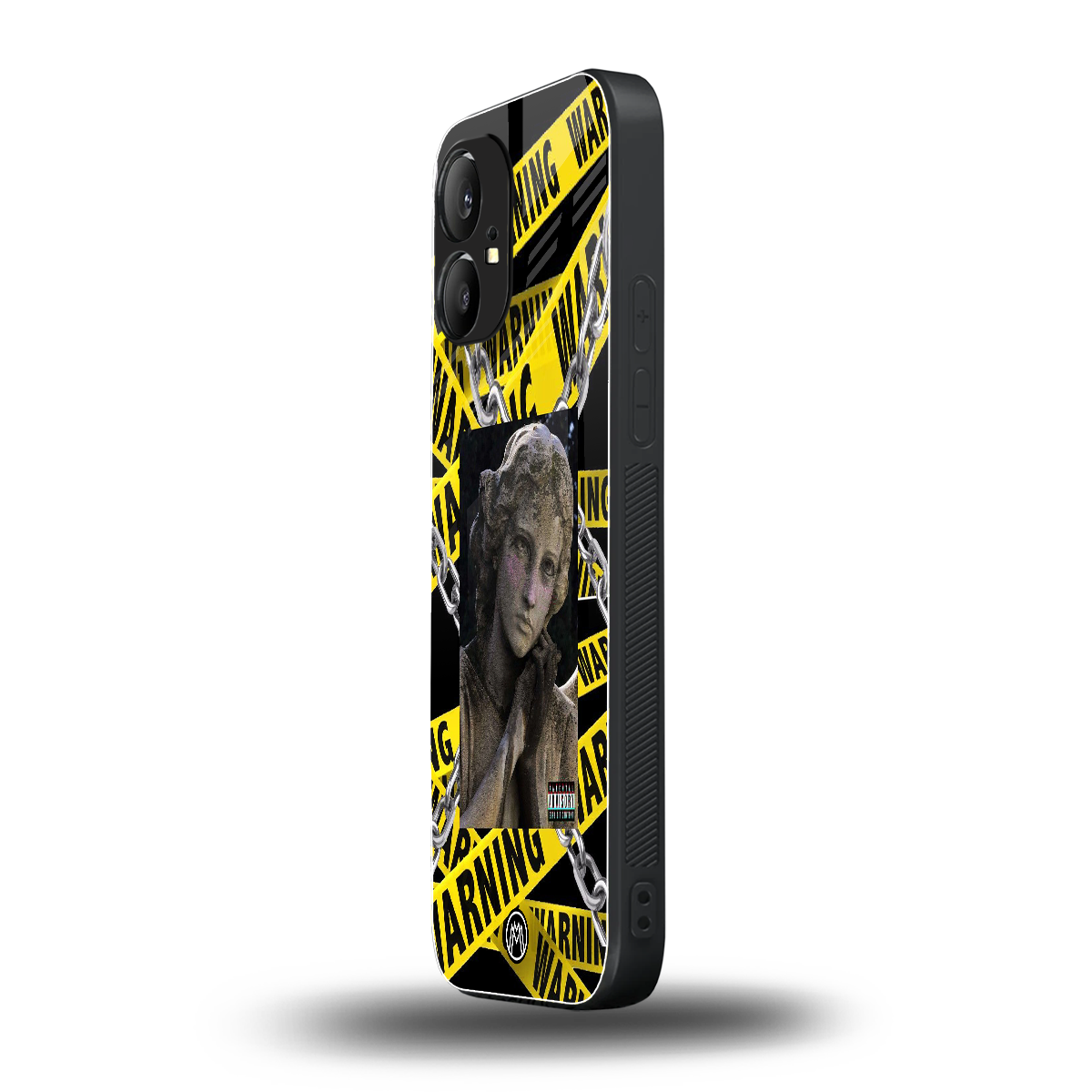 caution back phone cover | glass case for nothing phone 1