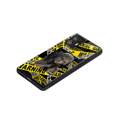caution back phone cover | glass case for nothing phone 2