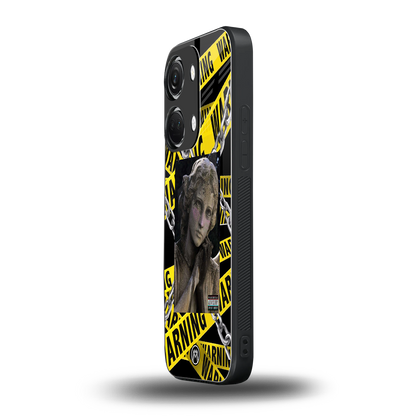 caution back phone cover | glass case for oneplus nord 3