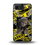 caution back phone cover | glass case for oneplus nord 4