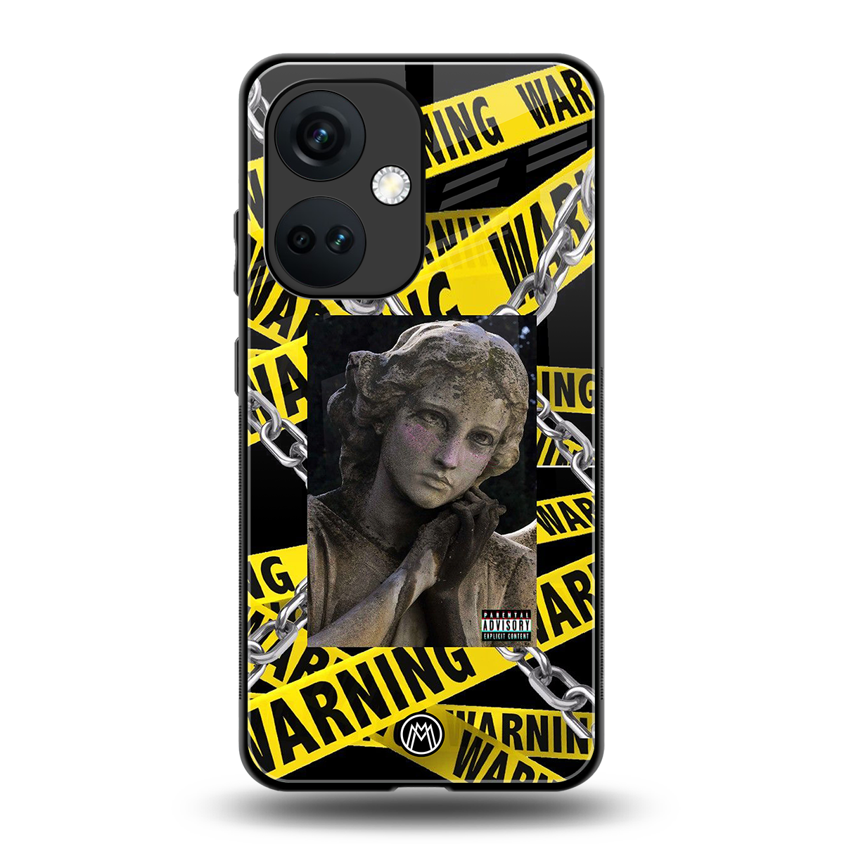 caution back phone cover | glass case for oneplus nord ce 3