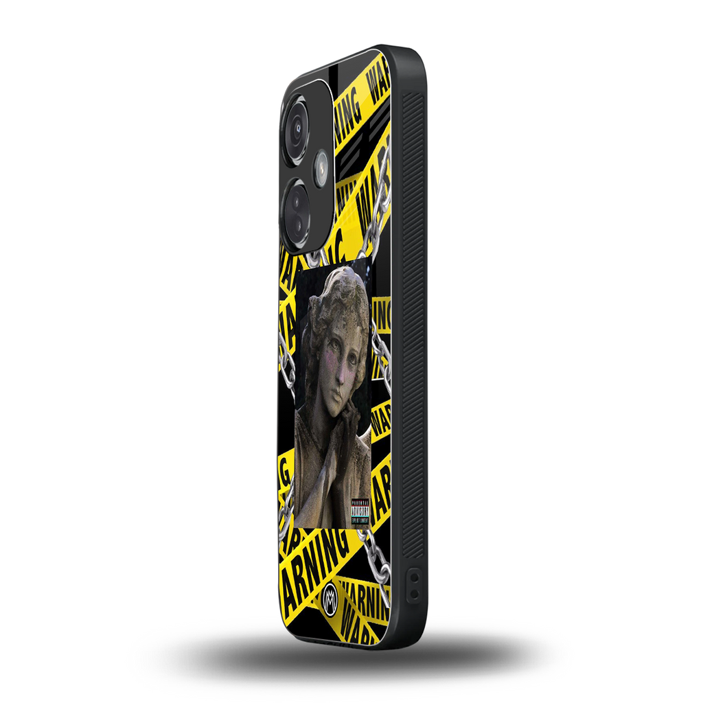 caution back phone cover | glass case for oneplus nord ce 3