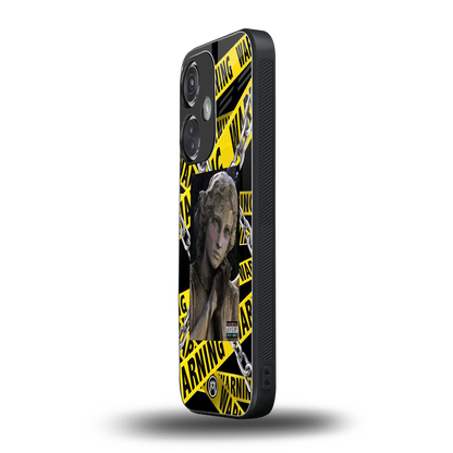 caution back phone cover | glass case for oneplus nord ce 3
