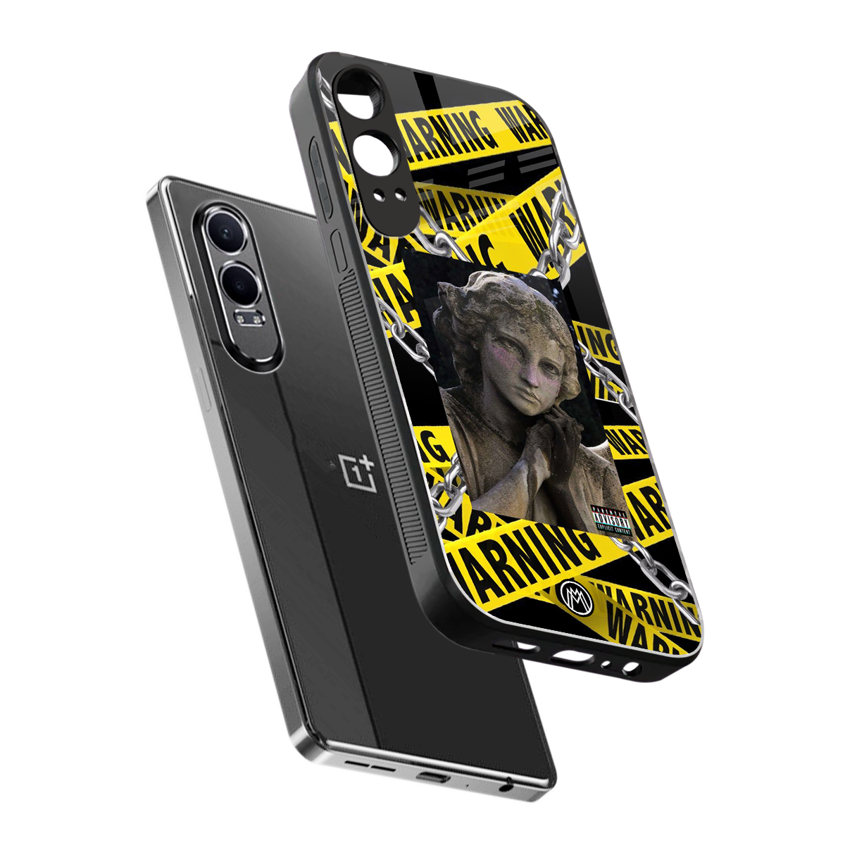 caution back phone cover | glass case for oneplus nord ce 4 lite
