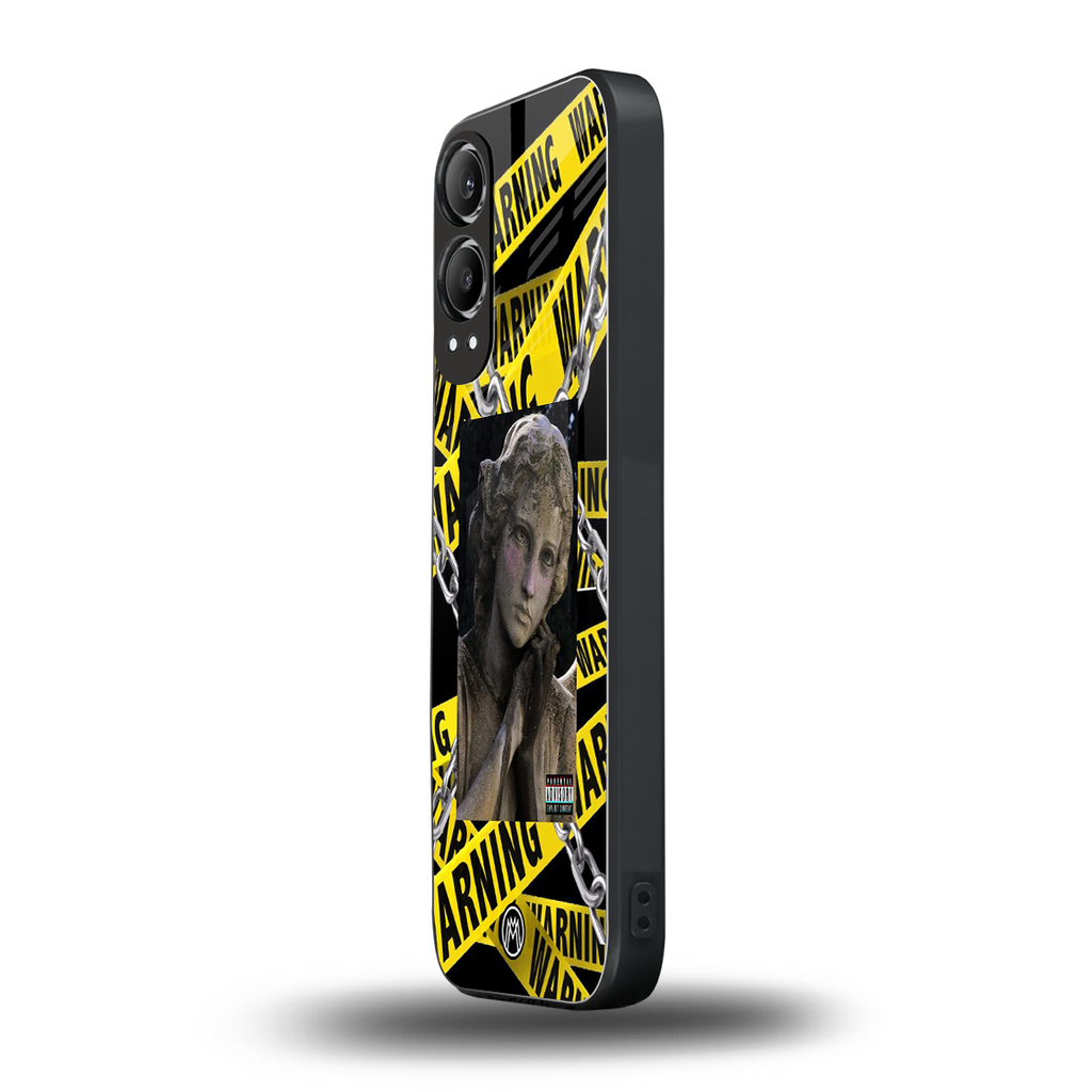 caution back phone cover | glass case for oneplus nord ce 4 lite