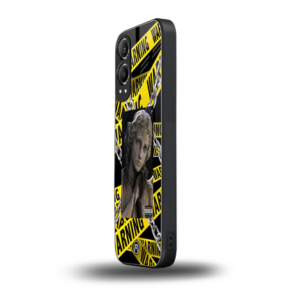 caution back phone cover | glass case for oneplus nord ce 4 lite