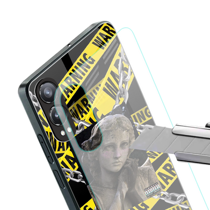 caution back phone cover | glass case for oneplus nord ce 4 lite