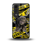 caution back phone cover | glass case for oneplus nord ce 4
