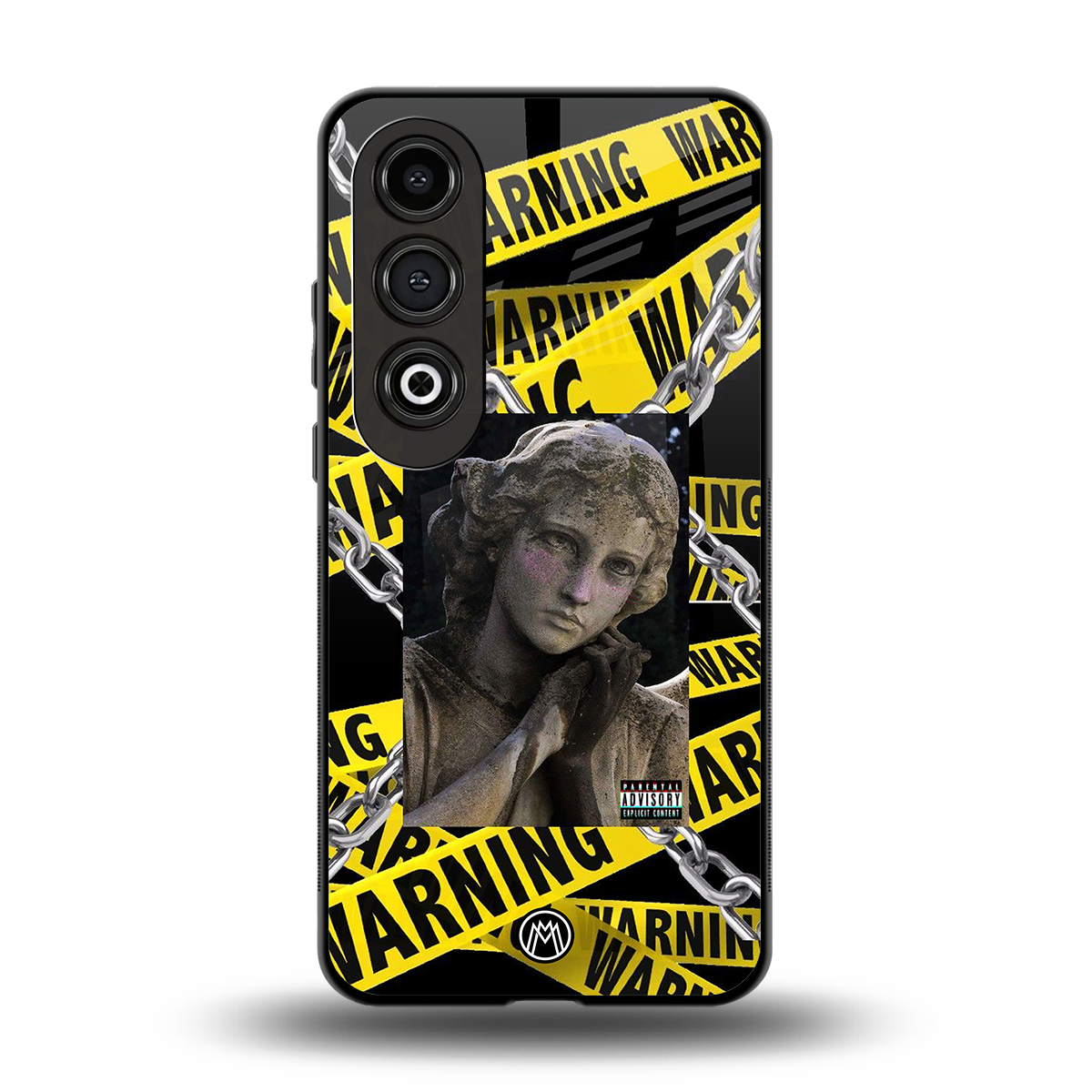caution back phone cover | glass case for oneplus nord ce 4