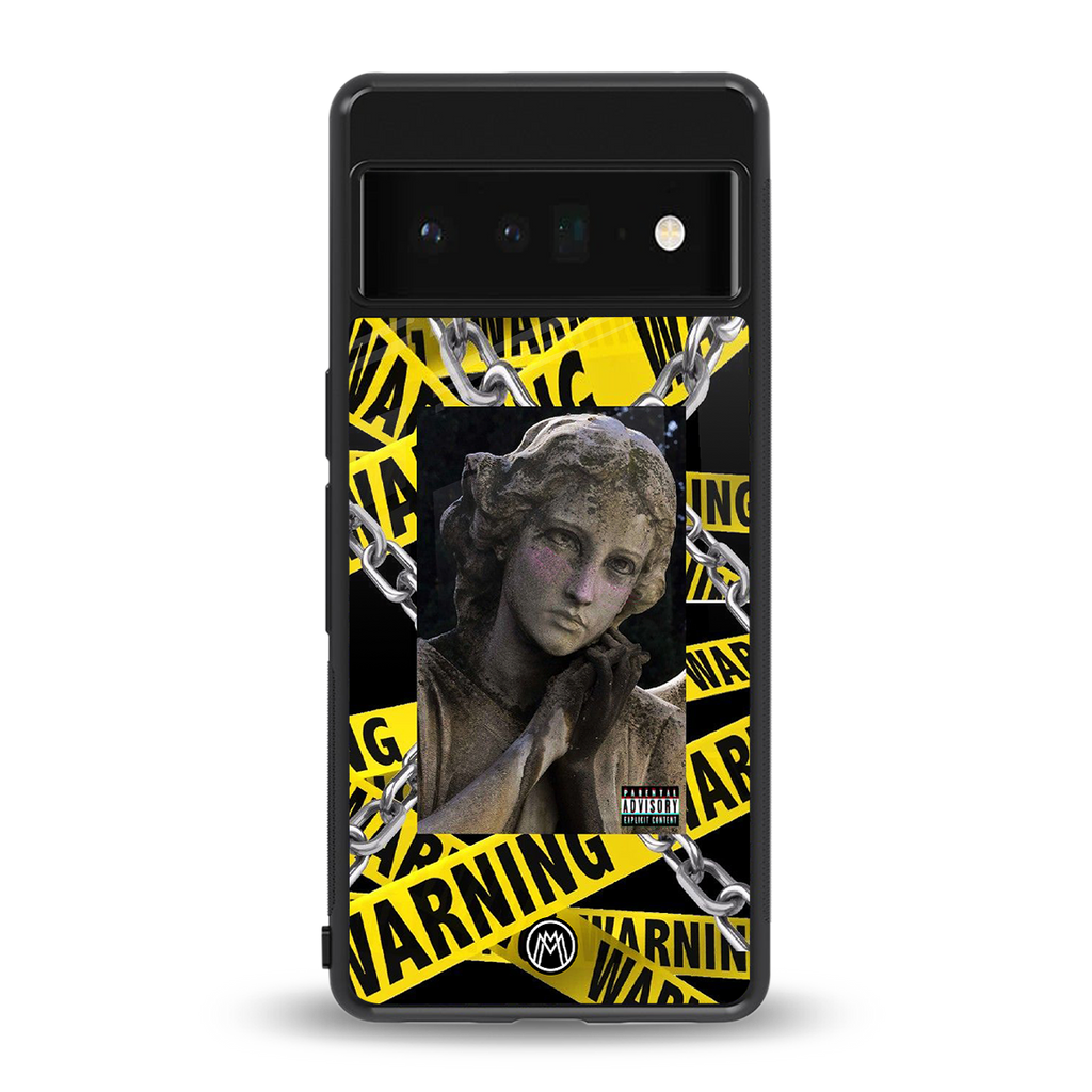 caution back phone cover | glass case for google pixel 6 pro