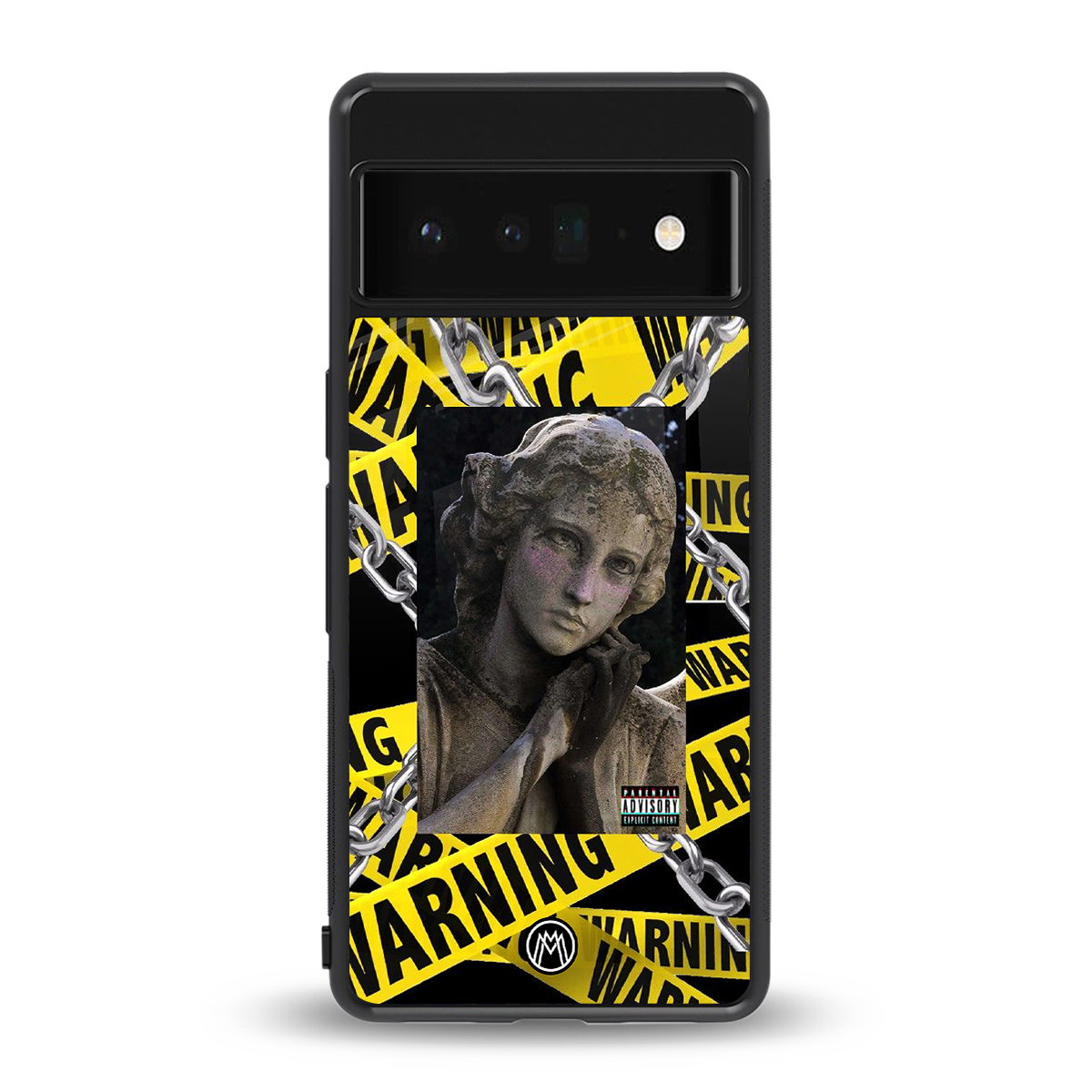 caution back phone cover | glass case for google pixel 6 pro