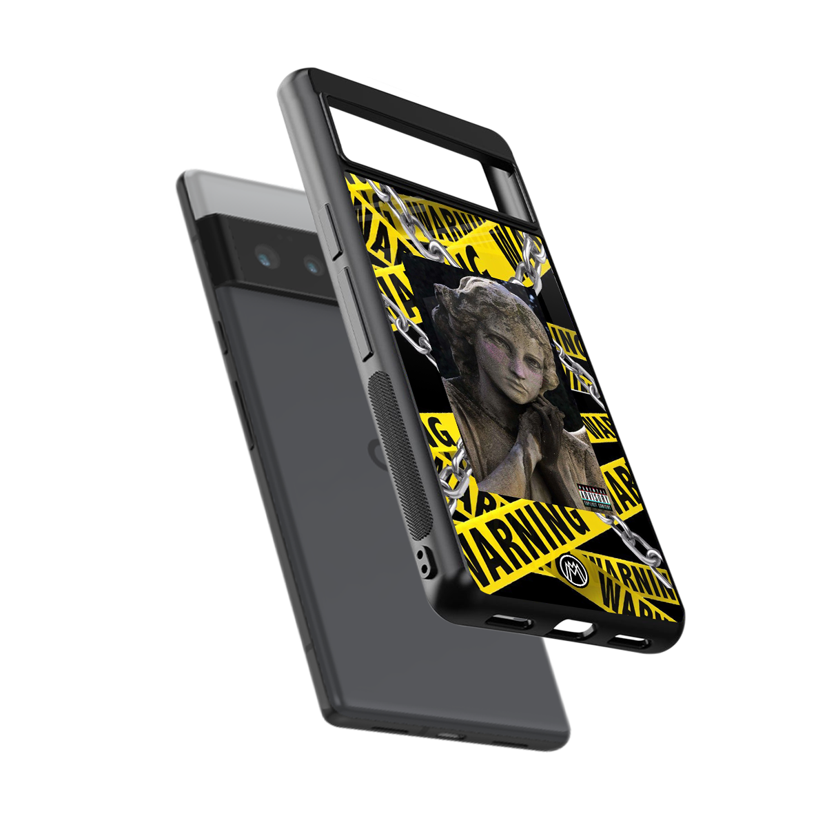 caution back phone cover | glass case for google pixel 6 pro