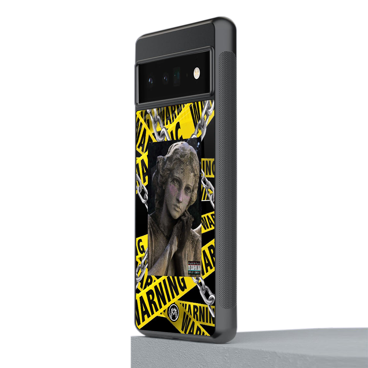 caution back phone cover | glass case for google pixel 6 pro