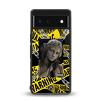 caution back phone cover | glass case for google pixel 6