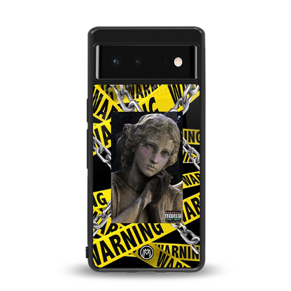 caution back phone cover | glass case for Google Pixel 6A