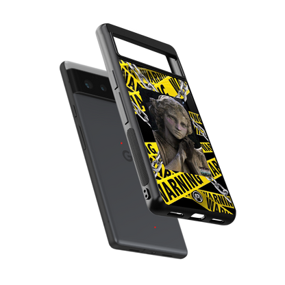 caution back phone cover | glass case for Google Pixel 6A