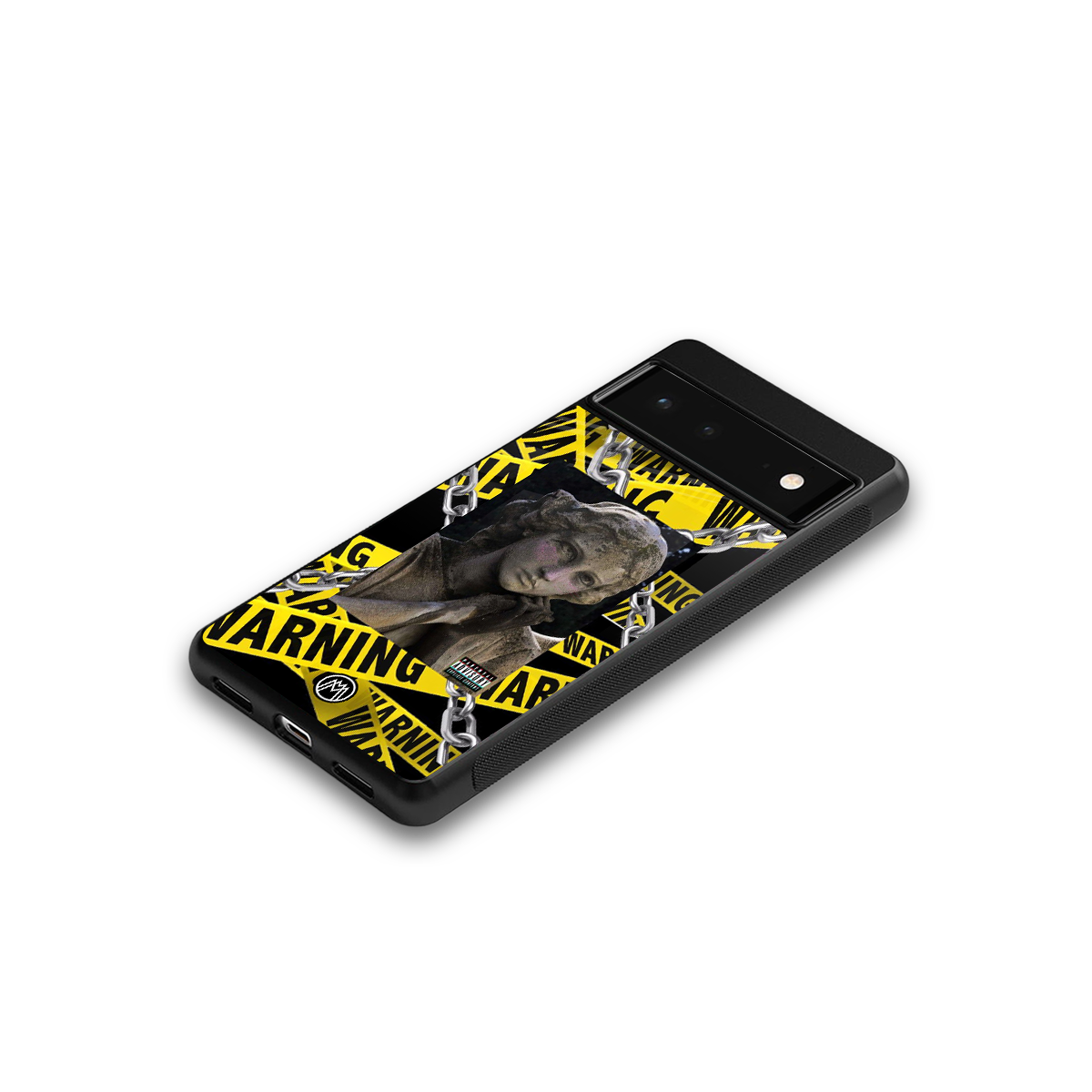 caution back phone cover | glass case for Google Pixel 6A