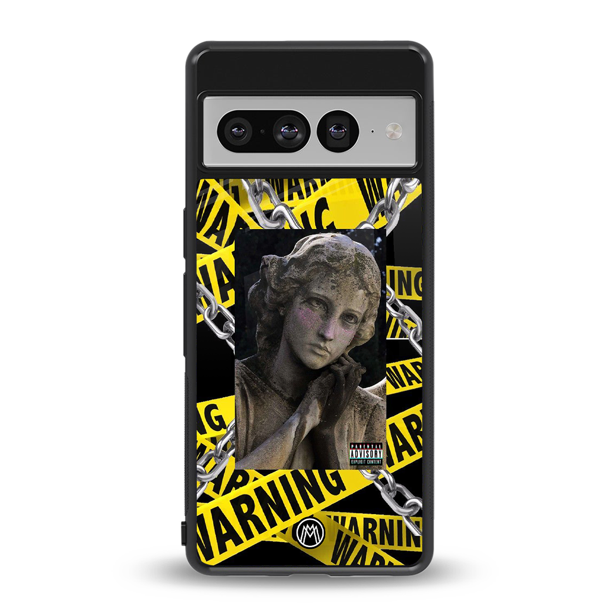 caution back phone cover | glass case for google pixel 7 pro