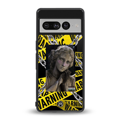 caution back phone cover | glass case for google pixel 7 pro