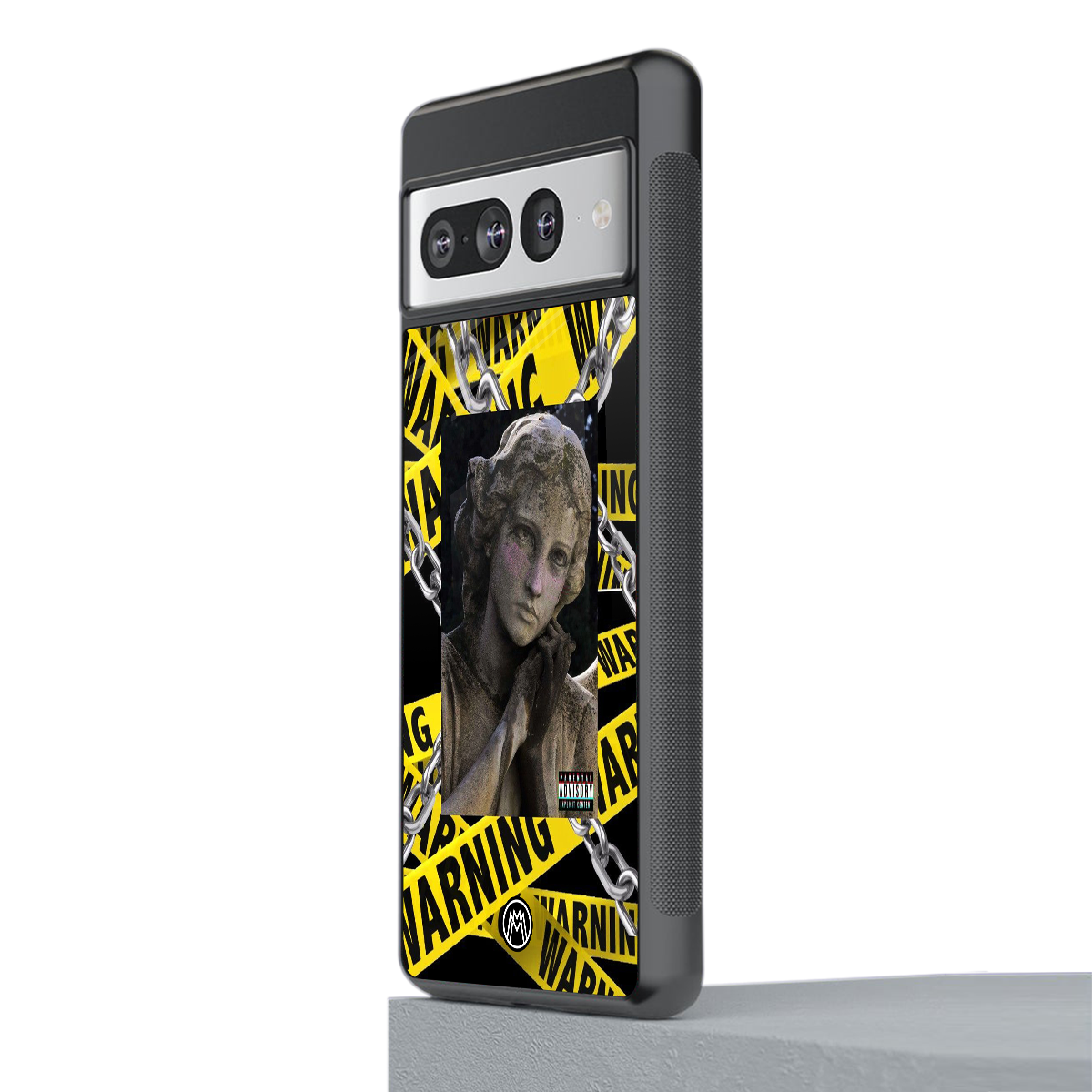 caution back phone cover | glass case for google pixel 7 pro