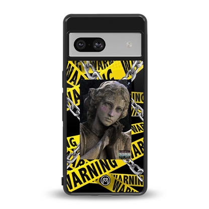 caution back phone cover | glass case for Google Pixel 7A
