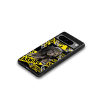 caution back phone cover | glass case for google pixel 8 pro