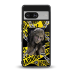caution back phone cover | glass case for Google Pixel 8