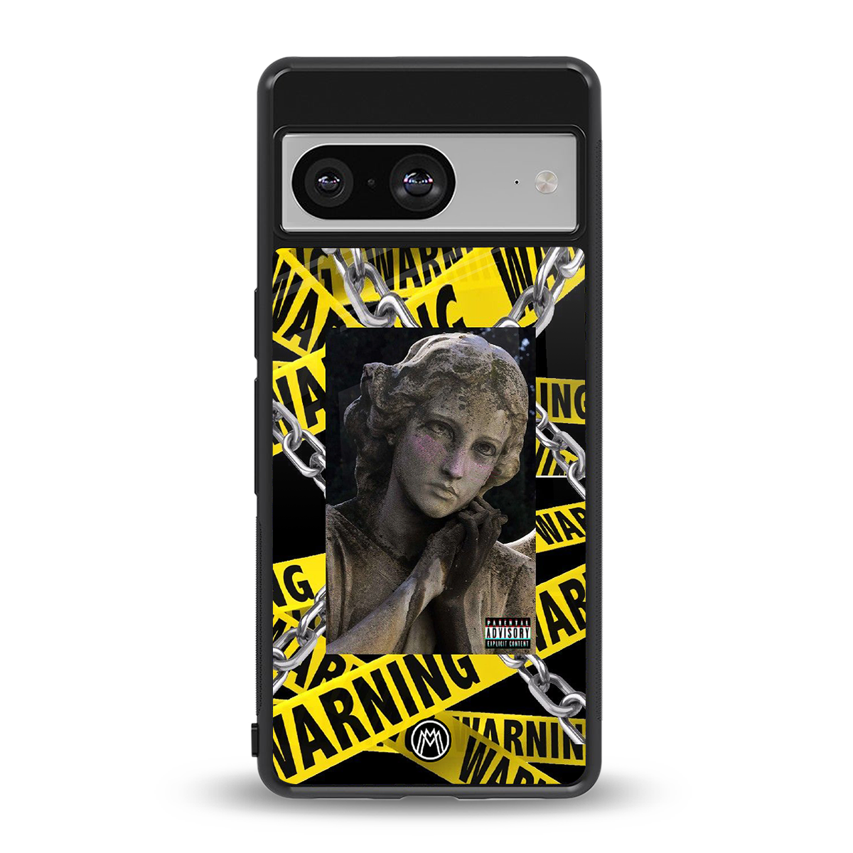 caution back phone cover | glass case for Google Pixel 8